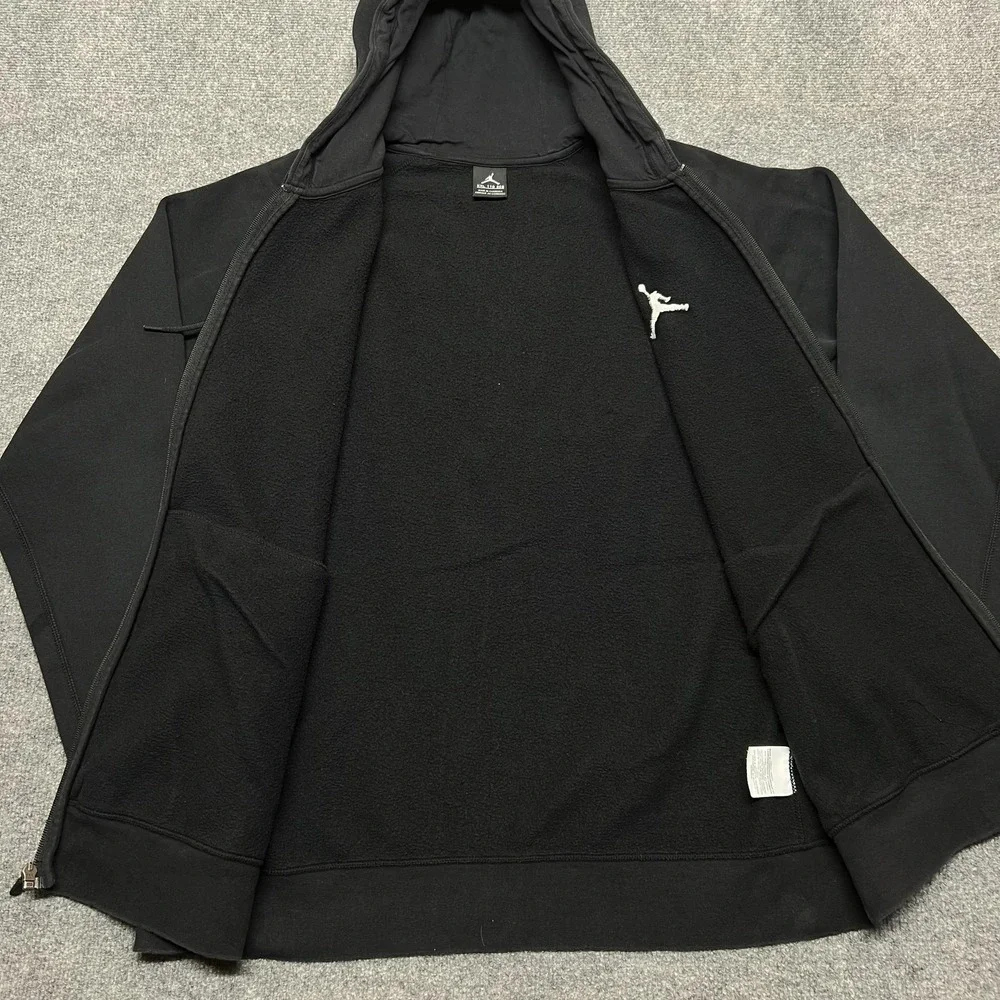 Jordan Hoodie Mens 2XL Black Full Zip Fleece Sweatshirt Jumpman Chest Logo